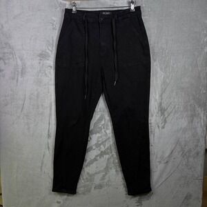 Judy Blue Black Denim Joggers Size 11 30 Drawstring JB88700 Slant Pockts